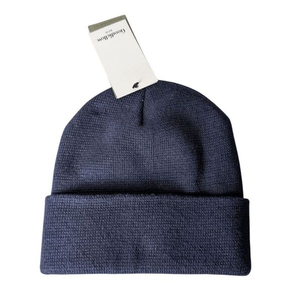 NWT GOODFELLOW & CO Men's Navy Blue Acrylic Cuffed Beanie - Picture 3 of 5